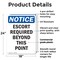 Signmission Escort Required Beyond This Point OSHA Notice Sign, Plastic, 18in W x 24in L, 2PK OS-2PACK-NS-P-1824-V-12160 - alternate 6
